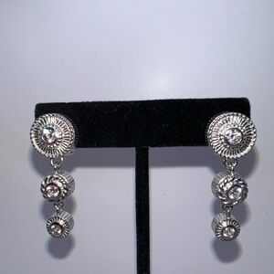 Judith Ripka Sterling Silver and CZ Dangle Post Earrings